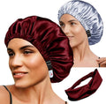Hair Bonnets 3Pcs Satin Bonnet For Sleeping Silky Bonnets Womens Silk Bonnet Night Caps Curly Hair Sleep Cap For Women