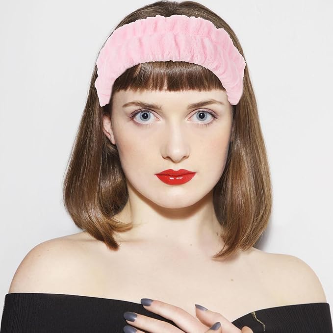 4pcs Spa Headbands for Women Adjustable Elastic Facial Hairbands Non-slip Makeup Wash Face Exercise Head Wraps Soft Hair Accessories