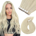 Sunny Hair Tape in Hair Extensions Human Hair 22inch Hair Extensions Real Human Hair Tape in Extensions for Women Solid Blonde Virgin Hair Natural Straight Skin Weft Double Sided Tapes 20Pcs 50g