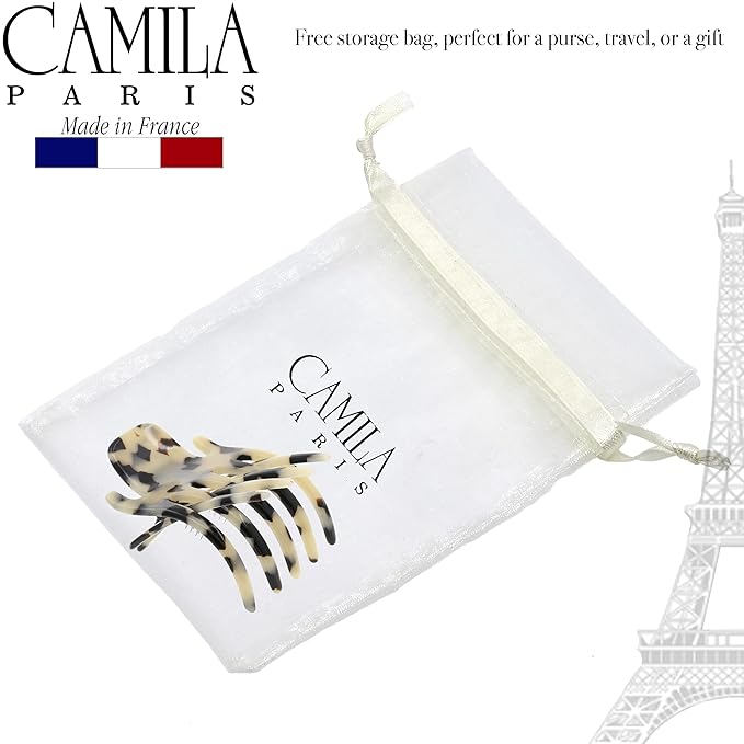 Camila Paris CP3476 French Hair Clip for Women, Hand-Made Hair Side Clips, 2 Inch Girls Hair Claw Clips Jaw Fashion Durable Styling Hair Accessories for Women, Strong Hold No Slip Grip, Made in France