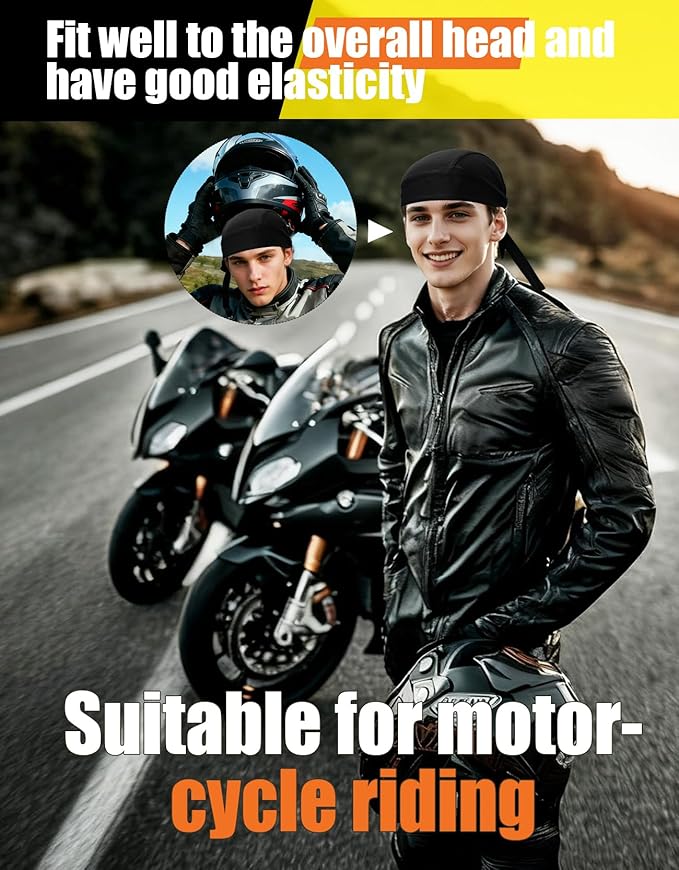 Doo Rags Beanie Hats Skull Caps Dew Rag Bandana Helmet Liner Motorcycle Cycling Cap Do Rag Headwrap for Men and Women