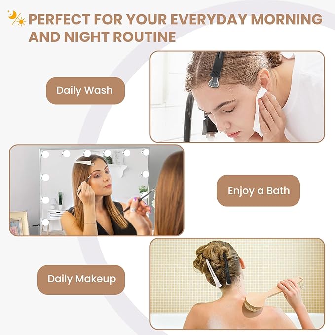 Hair Clips for Styling - 6 pcs No Crease Hair Clips for Women - Non Slip Duck Billed Hair Roller Clips with Silicone Band - Salon Hair Sectioning Clips Black White