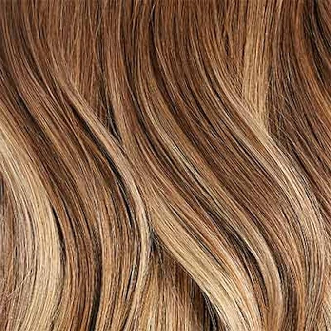 Luxy 100% Remy Human Hair – Halo Clip-In Hair Extensions –Natural Looking Volume & Length - One-Piece - Easy 5-Min Application 180 grams 20" Chestnut Brown Balayage