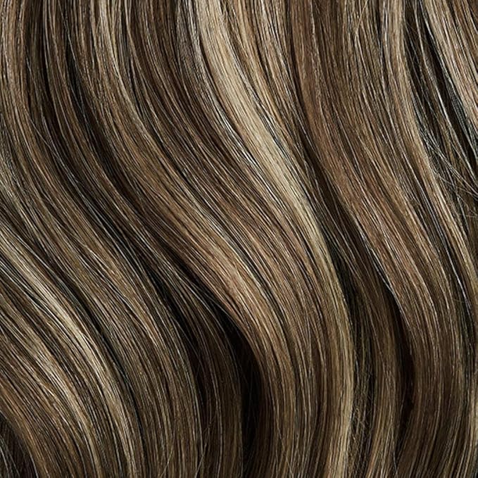 Luxy 100% Remy Human Hair – Halo Clip-In Hair Extensions –Natural Looking Volume & Length - One-Piece - Easy 5-Min Application 180 grams 20" Ash Brown Highlights