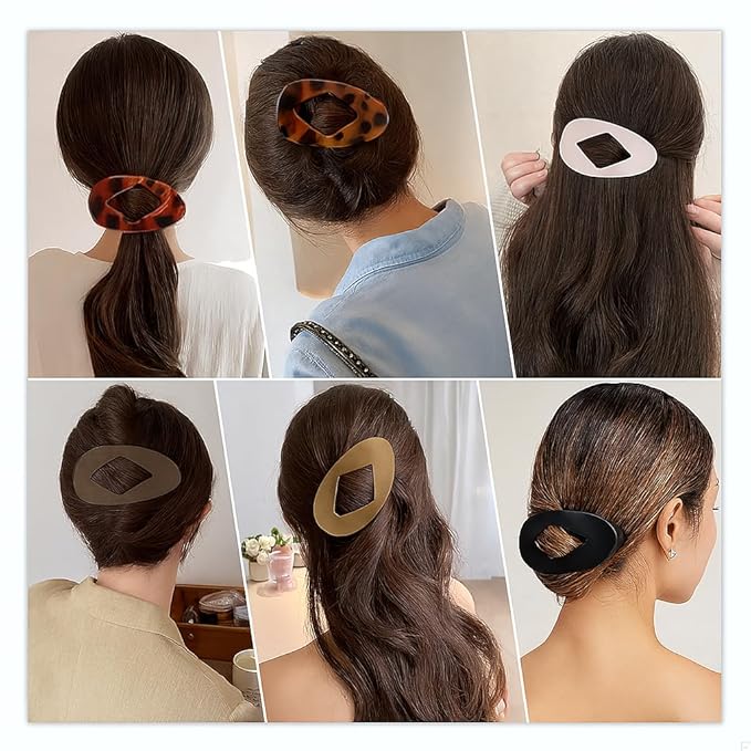 6 Pcs Flat Hair Clips for Women – Nonslip Duckbill Hair Clips, Strong Hold Styling Clips, Sectioning Duckbill Barrettes for Salon & Everyday Use (B)