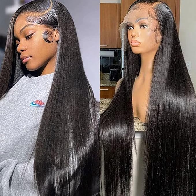 Lemoda Full 13x6 SKINLIKE Real HD Lace Frontal Wigs 15A 30Inch Brazilian Straight Virgin Human Hair Lace Frontal Wigs 200% Invisible 0.1mm Ultra-thin Frayed Ends Lace Front Wig Pre Plucked Tiny Knots