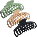 OWIIZI Big Hair Claw Clips for Women - 4.3" Nonslip Jumbo Clips for Long, Thick Hair, Strong Hold Jaw Clamps for Styling Accessories (3 Packs)