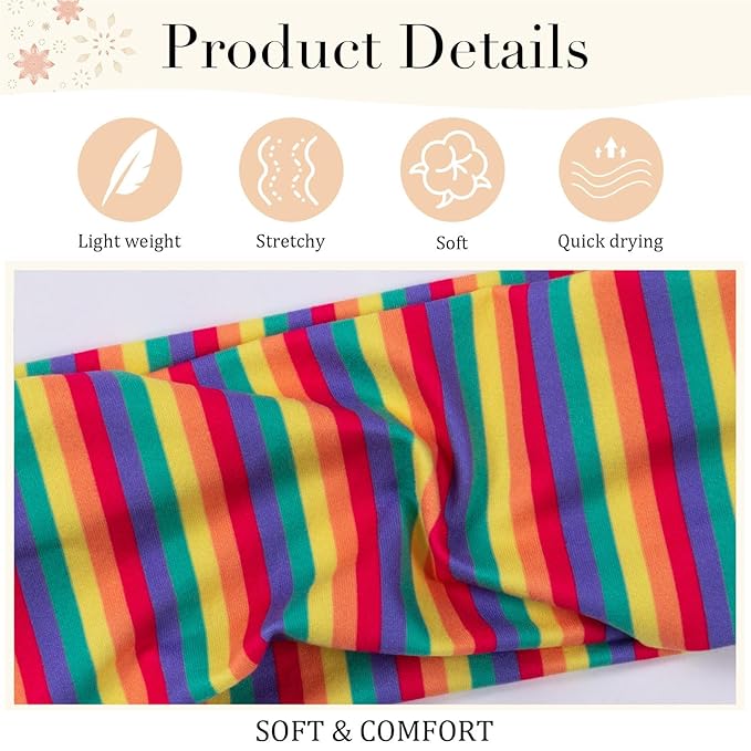 4pcs Striped Headbands for Women Wide Head Bands for Women's Hair Non Slip Wraps Elastic Stretchy Fashion Bandanas Workout Yoga Cute Hair Bands for Women's Hair Accessories