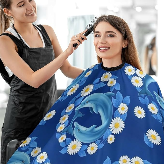 Professional Anti Static Hair Cutting Cape with Elastic Buckle, Waterproof Salon Cape for Coloring/Perming/Styling