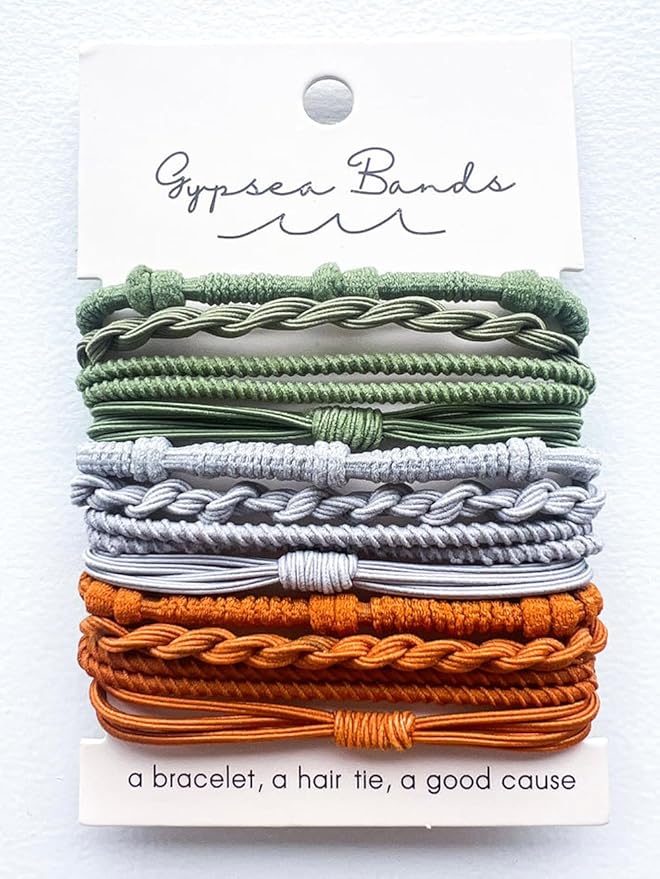 Gypsea Bands Hair Tie Bracelets for Men, Women & Kids - Set of 12 (Laguna)