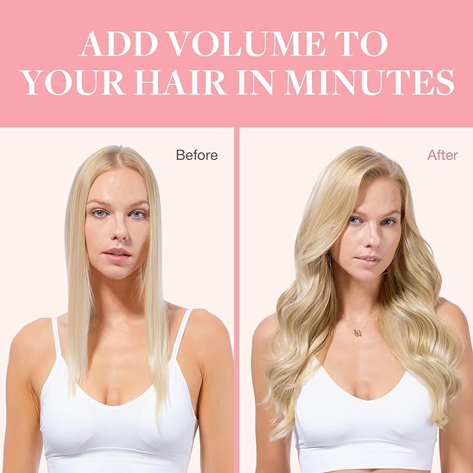 GOO GOO Clip in Hair Extensions Real Human Hair, Remy Human Hair Extensions Clip ins for Women, Natural Human Hair, 16inch 120g 7Pcs, 18A/613A Dark Blonde Highlighted Bleach Blonde