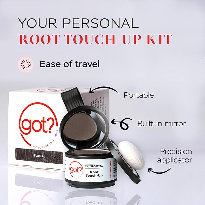 Got? Roots - Root Touch Up Hair Color, Brow, Beard, Hairline & Bald Spot Concealing Powder - Gray Root Coverage for Women & Men - 0.14 OZ Tub (Natural Blonde, Pack of 1)