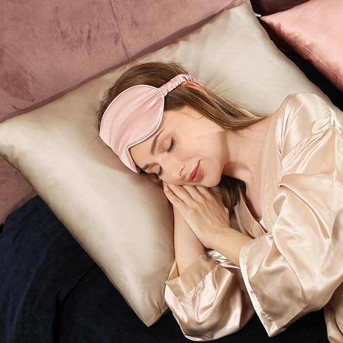 Adubor 100% Silk Pillowcase - Mulberry Silk Pillow Cases, 23 Momme 6A Grade Fibers, Silk Pillow Case for Hair and Skin Health, with Hidden Zipper (King 20''×36'', Beige, 1PC)