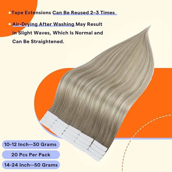 Full Shine Tape in Hair Extensions Human Hair 18 Inch Color 19/8/60 Brown and Blonde Seamless Double Sided Remy Tape Ins Human Hair Extensions 50g Invisible Extensions for Women Real Hair 20PCS