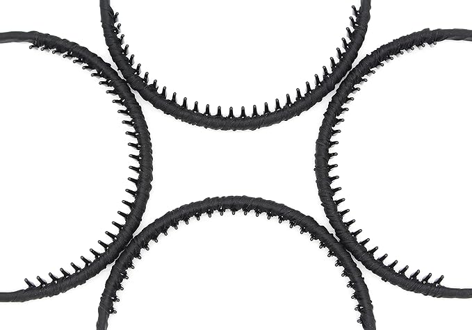 black women's headbands fashion hair accessories tooth comb hairbands for women non slip hair hoops headband suitable for ladies and girls (Pack of 4)