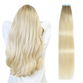 SUYYA Tape in Hair Extensions Human Hair Balayage Ash Blonde to Medium Blonde and Platinum Blonde 18 Inch 50g/pack 20pcs Straight Seamless Skin Weft Tape in Real Hair Extensions(18inch #P22/60/T18)