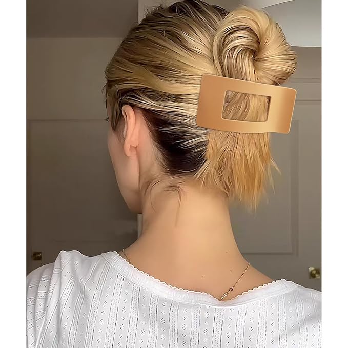 Velscrun Flat Hair Clips for Women Girls, 12 Pack Lay Flat Claw Clips, Large Side French Duck Billed Hair Jaw Claw Clip for All Hair Types, Work Daily Trendy Fashion Styling Gifts Hair Clip Brown