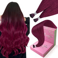 YoungSee I Tip Hair Extensions Human Hair Magenta I Tip Extensions Red 18Inch 30g Colorful Itips Hair Extensions Real Human Hair for Girls 30s Pre Bonded Hair Extension I-Tip Shiny