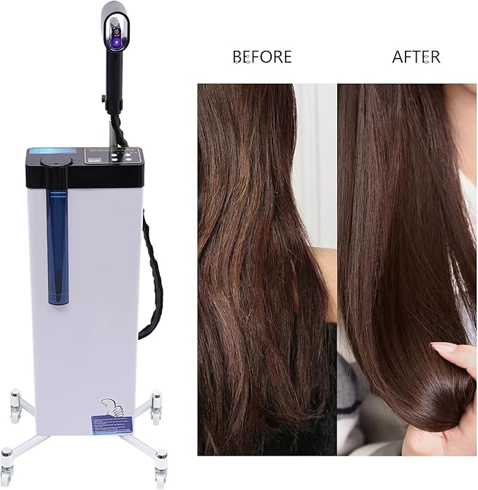3 in 1 Hair Steamer, Salon Nano Steamer for Deep Conditioning, with Digital Touch Panel Rolling Base, for Hair Texture or Repair, Replenish nutrients, 1300w