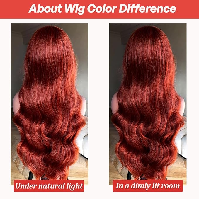 Reddish Brown Lace Front Wig 13X6 Body Wave Lace Front Wigs Human Hair Pre Plucked with Baby Hair 33# Colored Red Wig 180% Density for Women 26Inch
