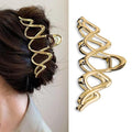 Wave Hair Claw Clip Wavy Metal Hair Clips Large Gold Hair Claws Barrettes Strong Hold Nonslip Hair Jaw Clips for Thin Thick Hair Stylish Hair Accessories for Women Girls