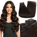 Full Shine Clip in Hair Extensions 16 inch 140g 8Pcs Seamless Clip in Hair Extensions Human Hair Brown Remy Hair Clip ins for Women