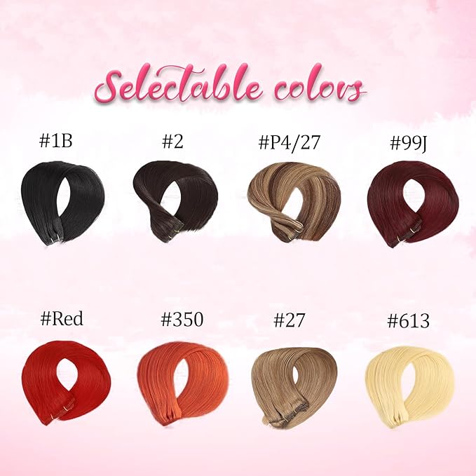 Kinky Straight Clip in Hair Extensions Human Hair Clip in Extensions 8Pcs 125g Double Weft Copper Hair Extensions Human Hair Full Head Invisible Edge Extensions（#350 24inch）