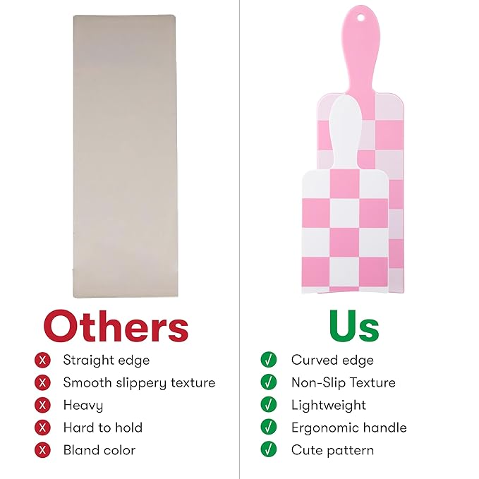 FRAMAR Checkered Balayage Board and Paddle Set - Long and Short Foil Board For Highlights, Balayage Hair Dye Kit, Hair Salon Supplies, For Enhanced Precision - 2 Pack - Pink and White