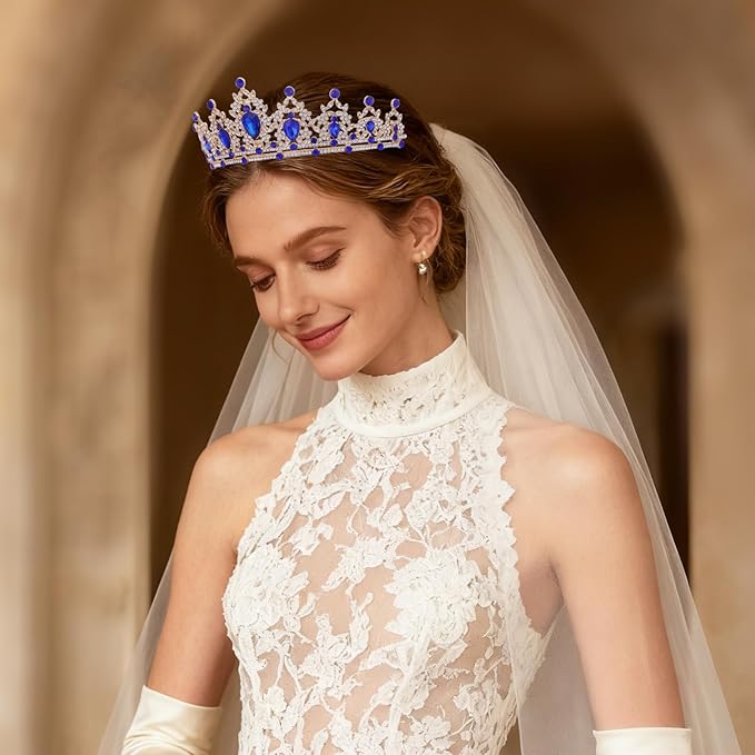 Princess Tiara and Crown for Women Wedding Tiaras for Bridal Women Tiaras and Crystal Crowns Rhinestone Headband Metal Hair Accessories for Costume Birthday Party Prom Gifts