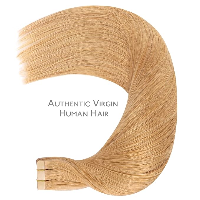 WENNALIFE Tape in Hair Extensions Human Hair, 20pcs 40g 12 inch Strawberry Blonde Remy Hair Extensions Straight Human Hair Tape in Extensions Skin Weft Tape Extensions Human Hair