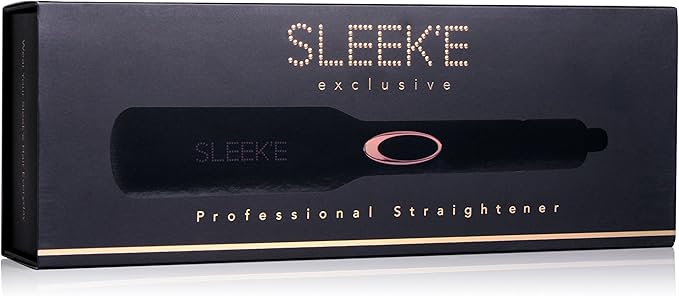 Sleek’e Hair Infrared 2" Wide Flat Iron Professional Ceramic Tourmaline-Infused Titanium Straightener (2inch, Black and Rose Gold)