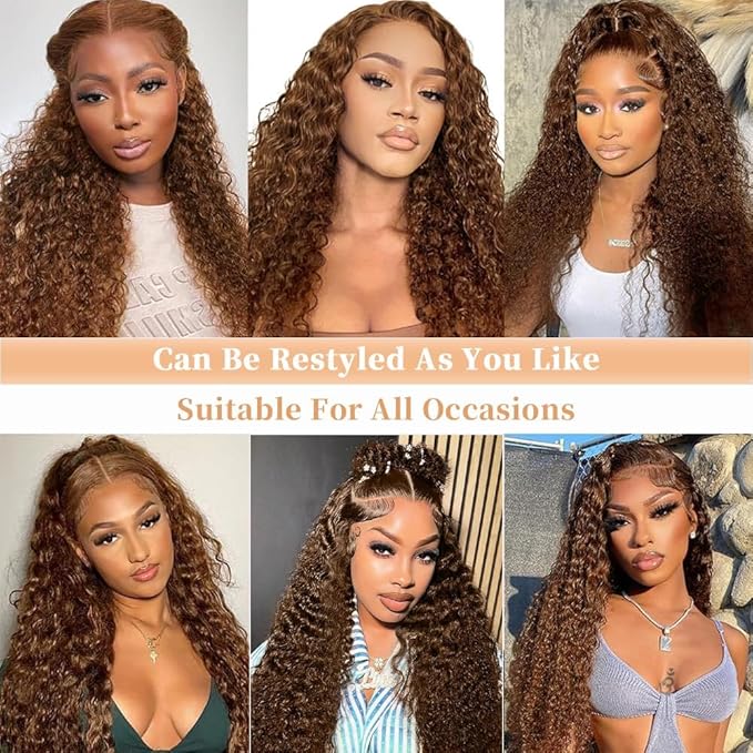 250% Density SKINLIKE Real HD Lace Wig, 13x6 Full Frontal 0.10mm Ultra-thin HD Lace Front Wigs Human Hair Pre-Plucked Bleached Knots Invisible Lace Chocolate Brown Deep Wave Human Hair Wigs 26 Inch