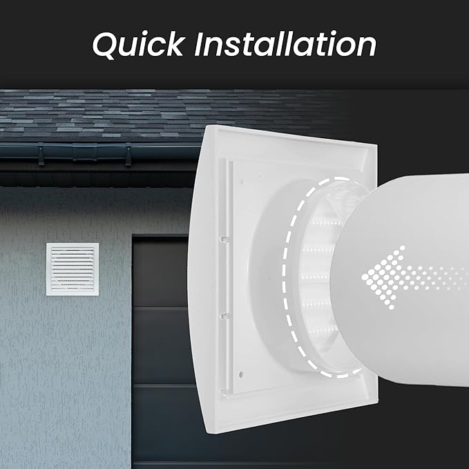 Repa Market 4 Inch Anthracite Dryer Vent Hood/Duct Cover for Walls or Ceiling/ABS Plastic Louvered Air Grille with Built-In Mesh Screen/Exhaust and Dryer Vent Covers for Indoor & Outdoor Use