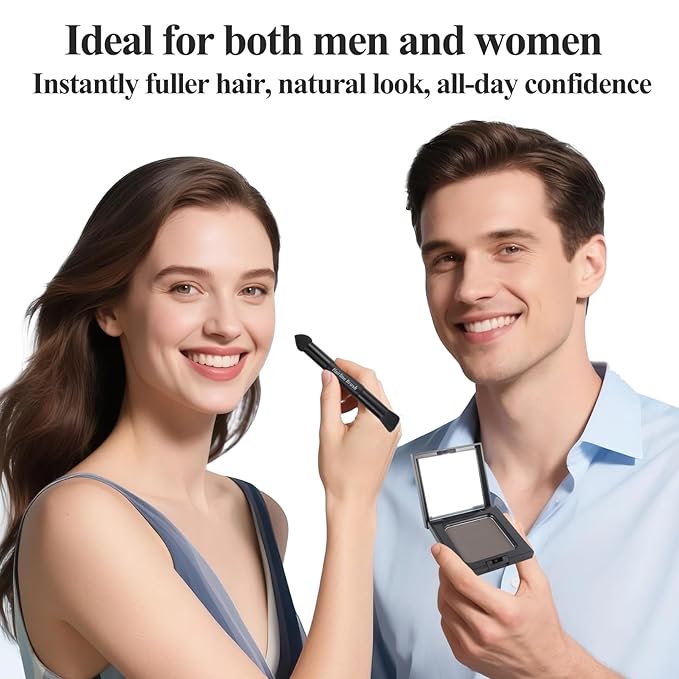 VOLLUCK Root Touch up Powder, Long-lasting Gray Hair Cover up Powder for All Hair Types, Waterproof for Women and Men (Light-Brown, 0.42 0unce)