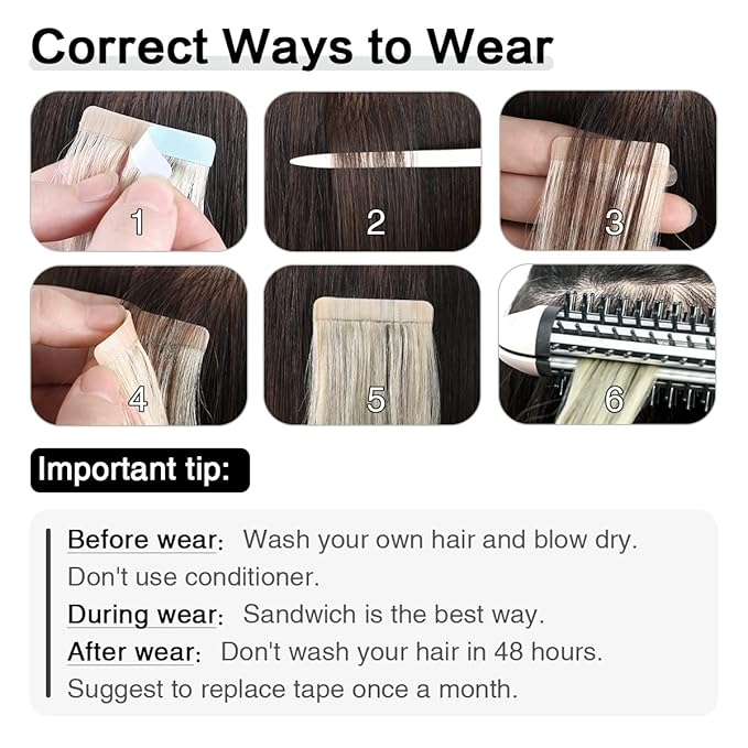 SUYYA Tape in Hair Extensions Human Hair Ombre Darkest Brown to Platinum Blonde 14 Inch 40g/pack 20pcs Straight Seamless Skin Weft Tape in Real Human Hair Extensions(14inch #T2/60)