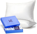 Kickoff Viscose Bamboo Pillowcase, King, Set of 2, 100% Organic Hidden Zippered Viscose Bamboo Pillow Case King Size, Cooling Pillow Cover for Hot Sleepers (20"x40", Snow White)