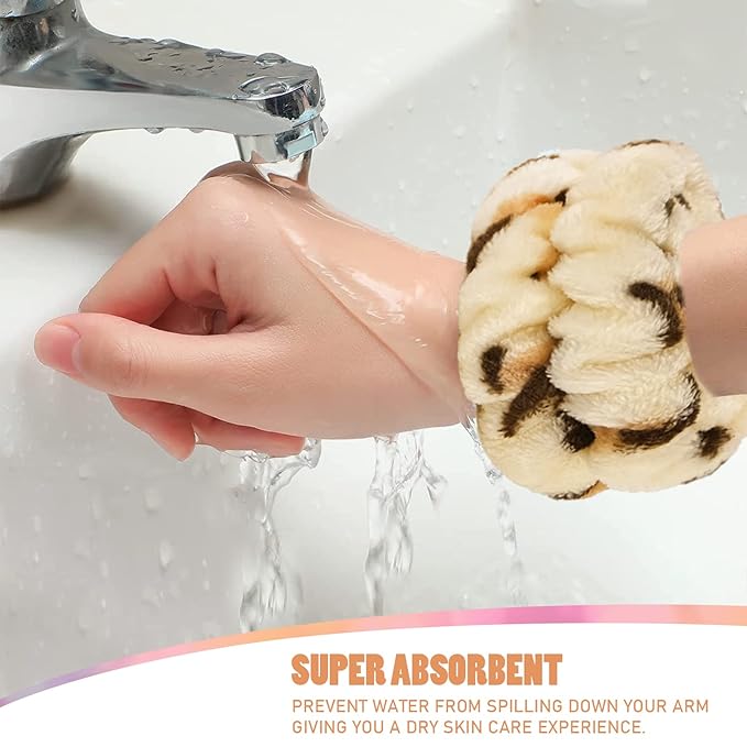Face Wash Set - Headband, Wristbands with Holder, Microfiber Absorbent Spa Scrunchies