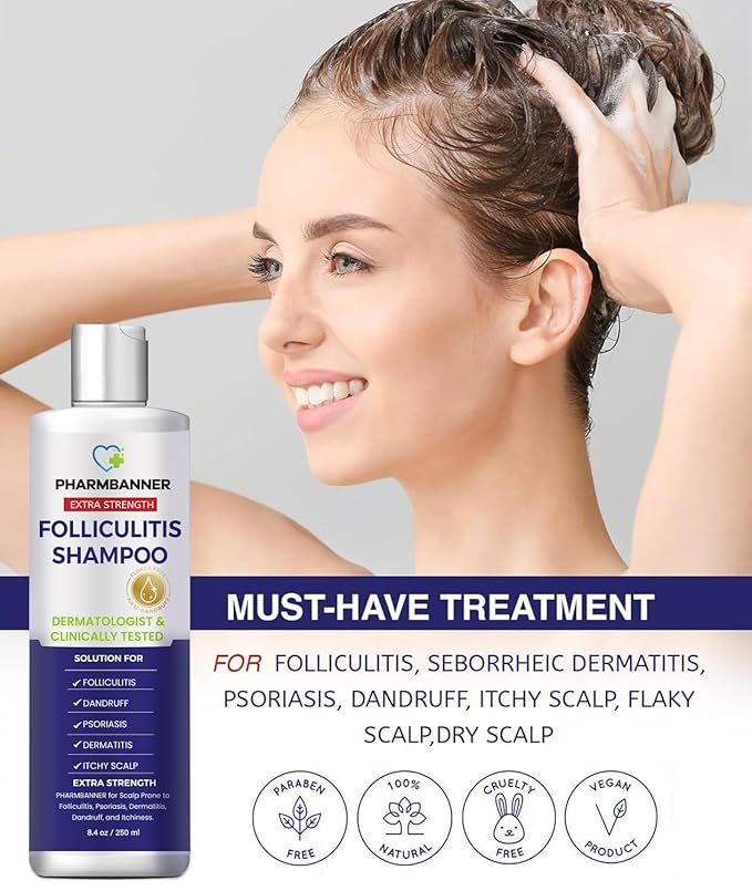 Anti-Fungal Shampoo for Itchy, Dry Scalp – Supports Scalp Health, Helps with Folliculitis, Seborrheic Dermatitis & Scalp Flaking-2 Pack