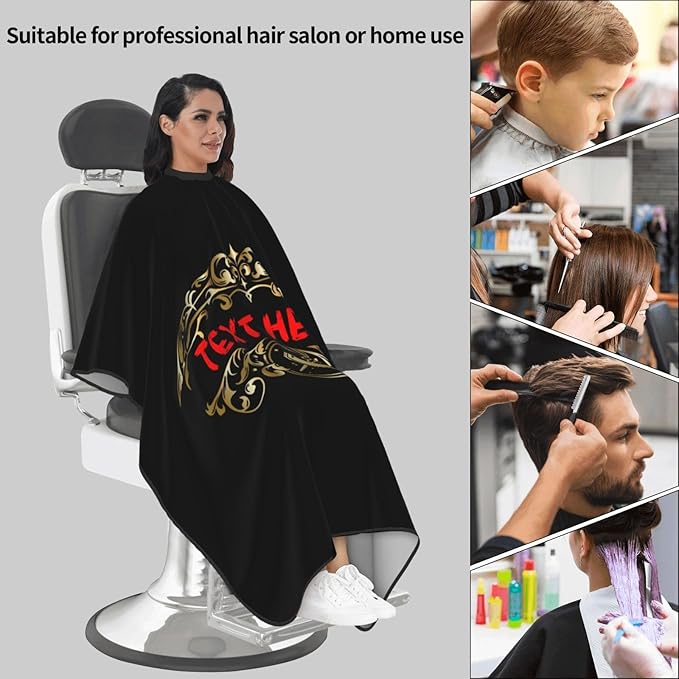 Custom Barber Cape for Men Personalized Professional Hair Cutting Cape with Text for Home Salon Barbershop