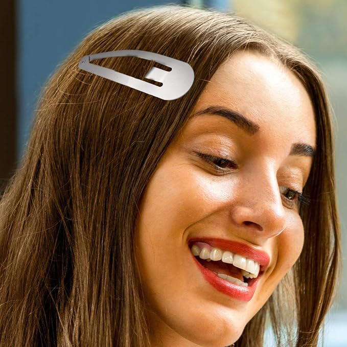 WILLBOND 30 Pieces 3.1 Inch Large Metal Snap Hair Clips Nonslip Barrettes Women Hair Accessories(Silver)