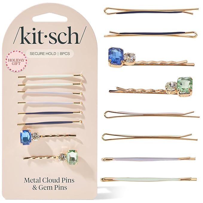 Kitsch Gem Bobby Pins for Women - Stylish Rhinestone Hair Accessories | Elegant Hair Pins Decorative for Styling | Bobby Pin Set - Garden Bouquet | Ideal Gifts for Women, 8pcs