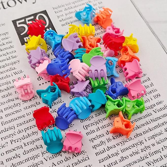 50 PCS Mini Hair Claw Clips， Bangs Strong Grip Multifunction Clamp Clips. (Matte Colors)