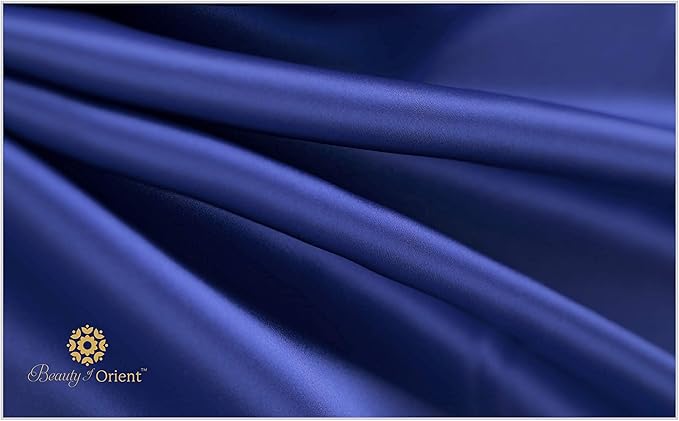 19 Momme Premium Mulberry Silk Pillowcase for Hair and Skin | Handcrafted Hypoallergenic & Anti-Acne 100% Silk Pillow Cases with Zipper | Queen - 20" x 30", Royal Navy