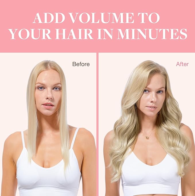 GOO GOO Clip in Hair Extensions Real Human Hair, Remy Human Hair Extensions Clip ins for Women, Natural Human Hair, 16inch 120g 7Pcs, 60A Platinum Blonde