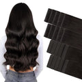 GOO GOO Invisi Edge Tape in Hair Extensions Human Hair, 2 Dark Brown 10pcs injected with 10pcs classical tape ins, 12inch 40g, Virgin Remy Hair, Natural Look