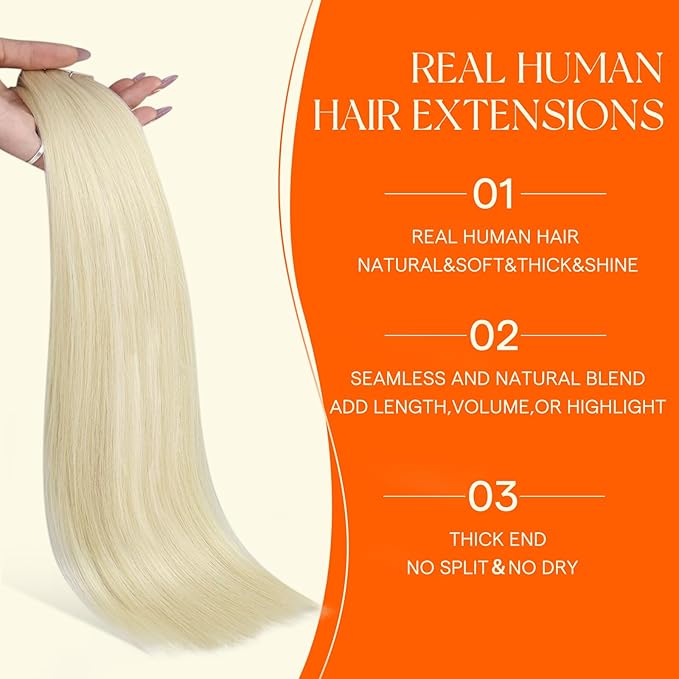 Full Shine Machine Remy Tape in Extensions Real Human Hair 20 Inch Color 60 Blonde Straight Invisible Double Sided Injected Tape in Hair Extensions 20 Pcs Nutural Soft Skin Weft 50G for Party