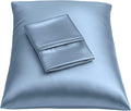 BLISSFORD Satin Pillowcase with Zipper, for Hair and Skin Care, Feels Soft and Cool Like a Silk Pillowcase, Satin Pillow Cases 2 Pack, Slik Pillow Cover, Slate Blue - Standard Size, Set of 2