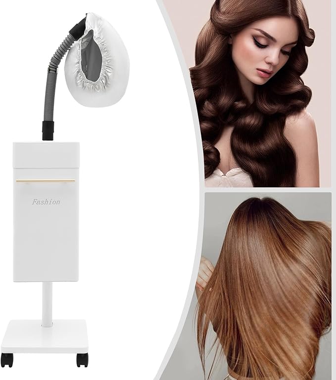 500W Multifunctional Standing Anion Hair Dyeing Machine,110V Nano Hair Steamer/Hair Oil Machine Stand Up Base Equipment Vertical Nano Steamer Salon Spa (White)