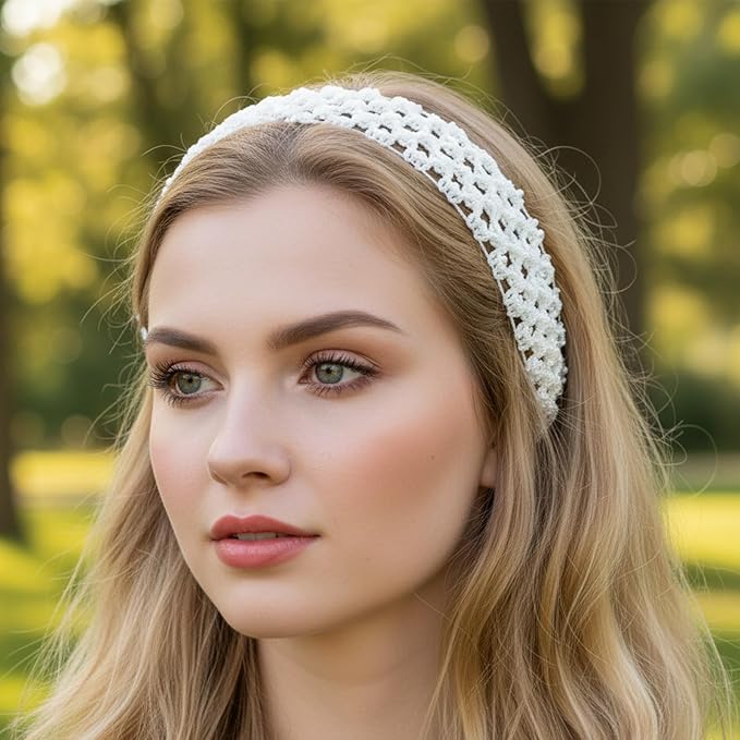 6pcs Crochet Headband Multi Color Retro Knit Elastic Headbands for Women - Soft Stretch Headbands for Parties, Sports, and Everyday Wear