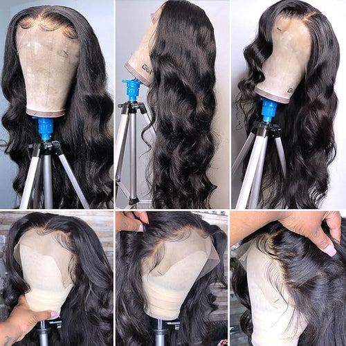 13x6 Body Wave Lace Front Wigs Human Hair 180 Density Body Wave Frontal Wigs Human Hair HD Lace 22 Inch Brazilian Virgin Human Hair Wigs for Black Women Glueless Pre Plucked with Baby Hair